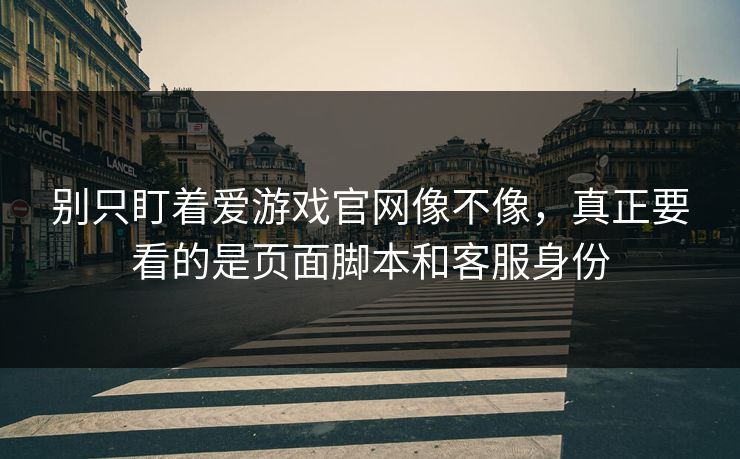 别只盯着爱游戏官网像不像，真正要看的是页面脚本和客服身份