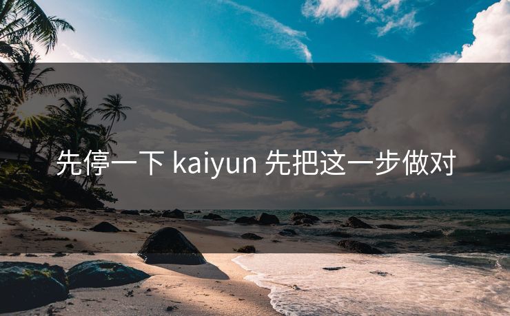 先停一下 kaiyun 先把这一步做对